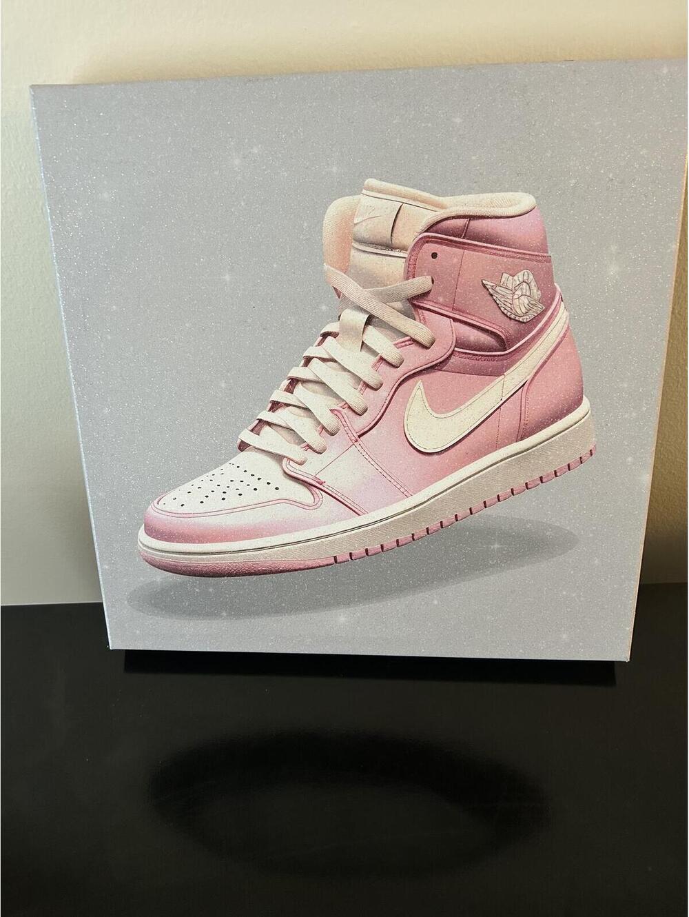 Pink and Cream Nike Air Jordan Canvas Wall Art